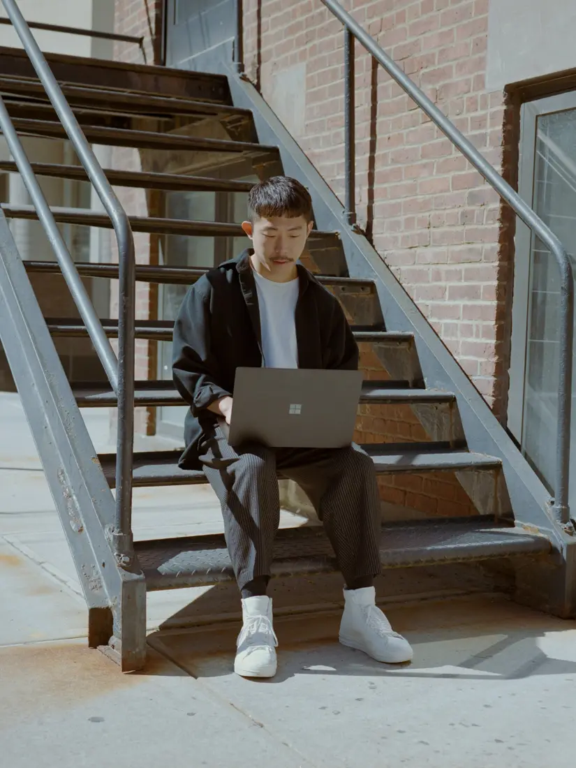 A creator editing on the go
